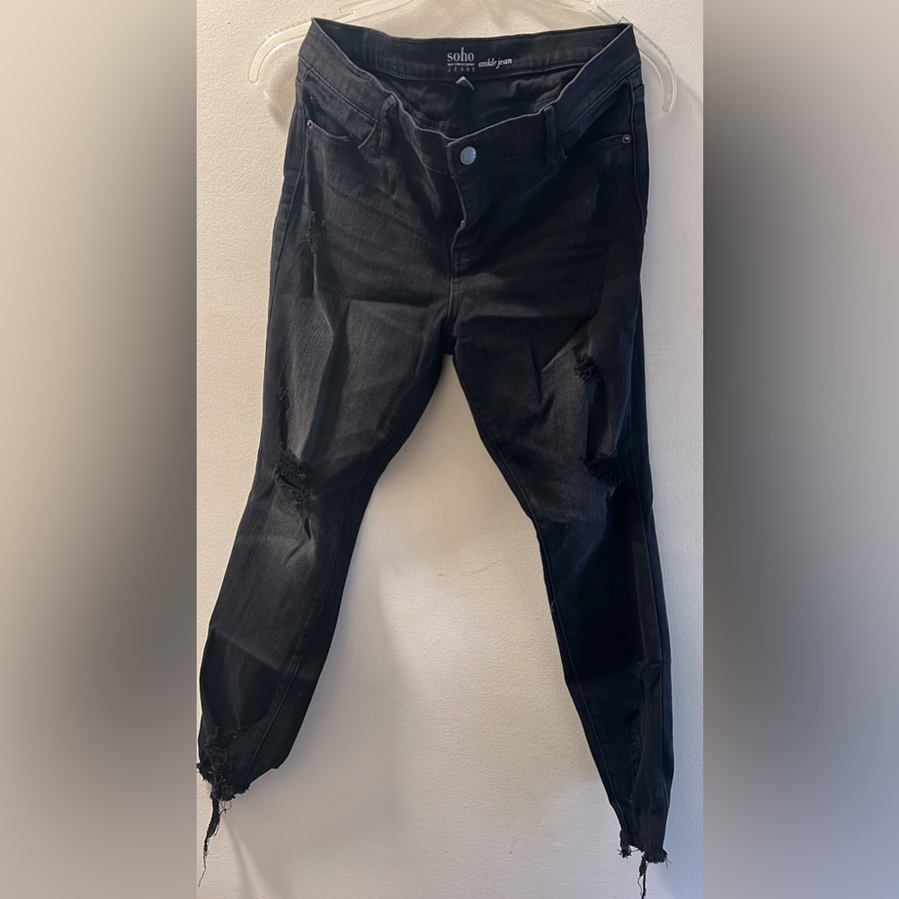 Soho black distress jeans